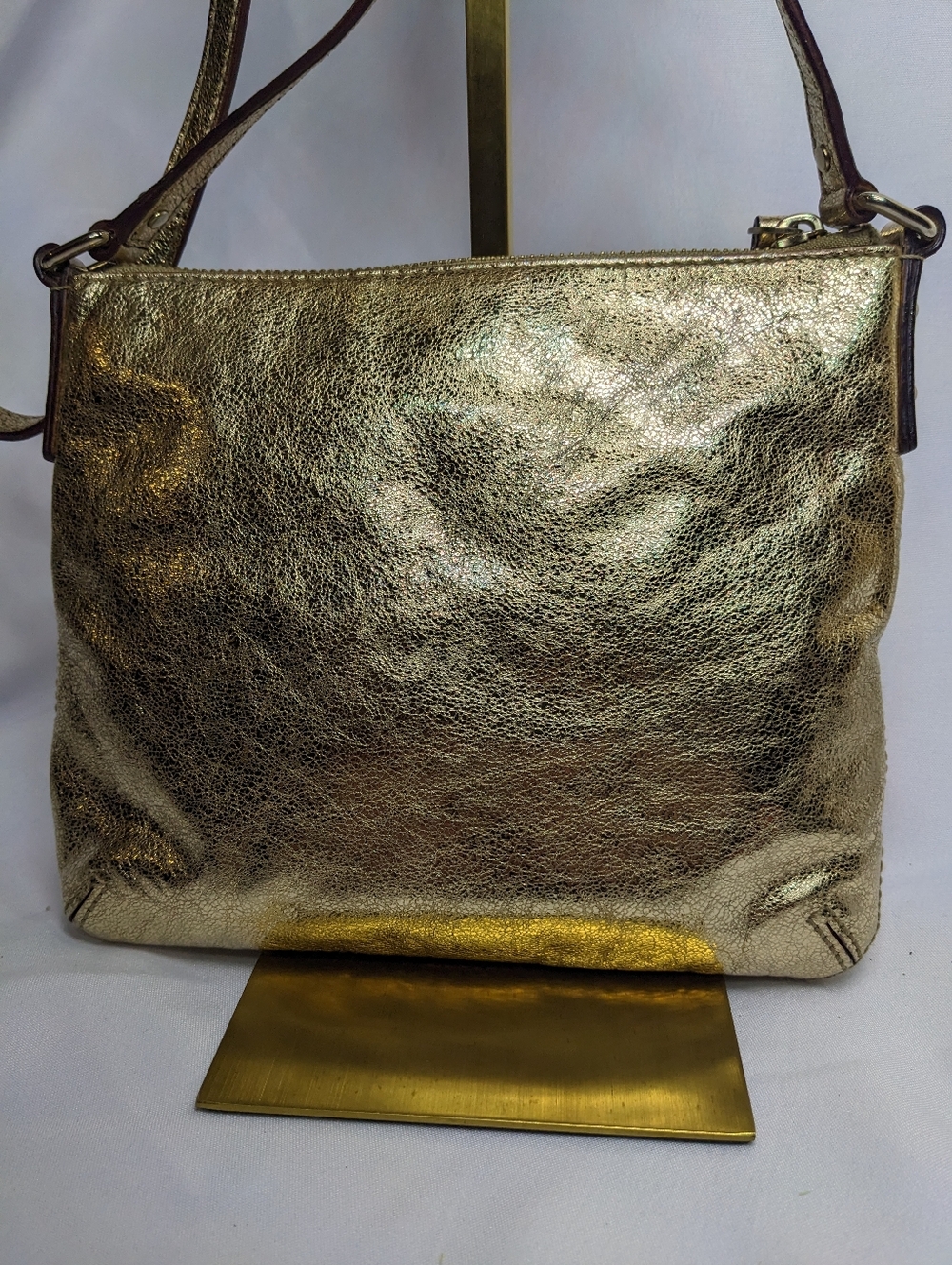 kate spade Flicker Tinley Gold Patent Leather Crossbody, Suite Spot Lining - Picture 4 of 16